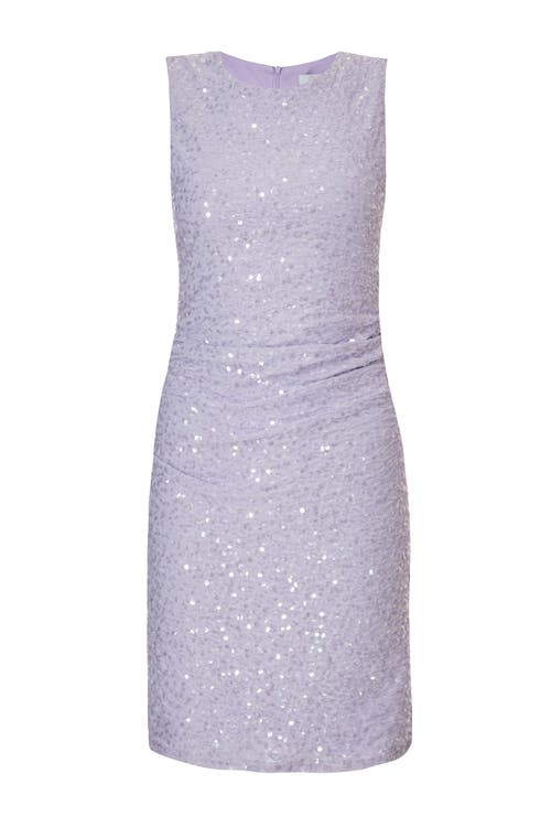 Quiz Sequin Jersey Mini Dress With Ruched Strap In Lilac