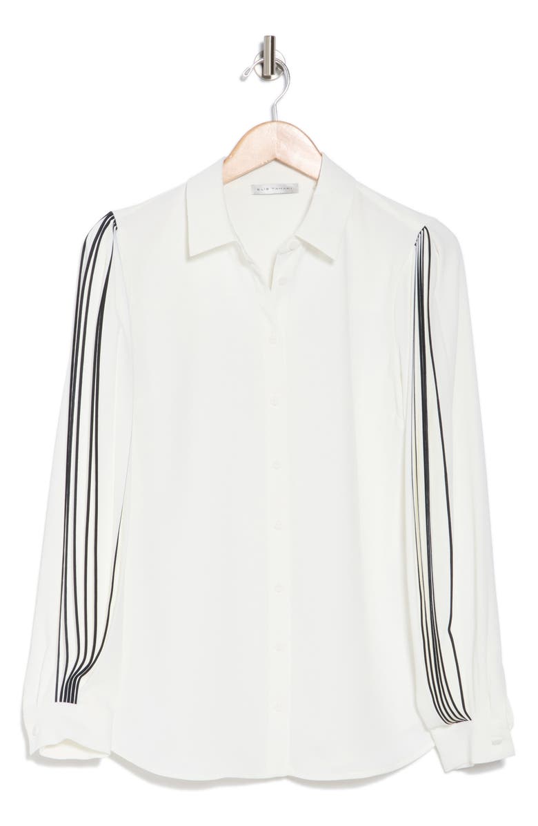 Elie Tahari The Landon Pleated Sleeve Button-Up Shirt, Alternate, color,