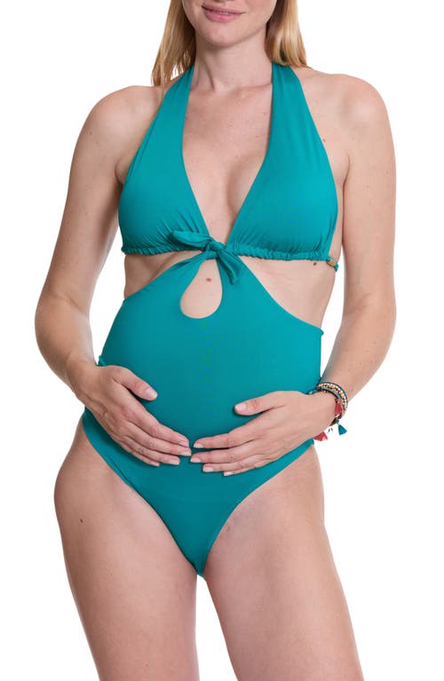 Cache Coeur Faro Convertible Maternity Swimsuit In Emerald
