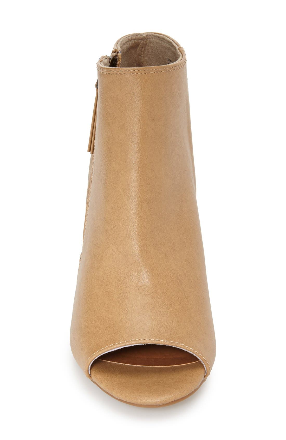'Rebellion' Peep Toe Wedge Bootie, Alternate, color, TAUPE FAUX LEATHER