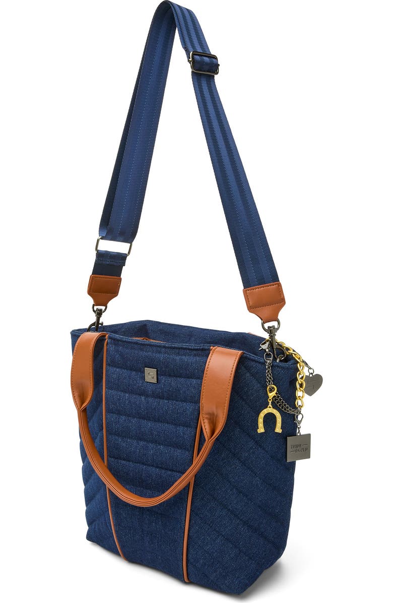 THINK ROYLN High Note Tote, Alternate, color, Dark Denim & Mocha Luxe Trim