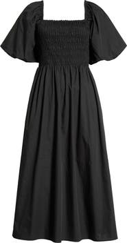 SUGARLIPS Sonia Bubble Sleeve Smocked Midi Dress