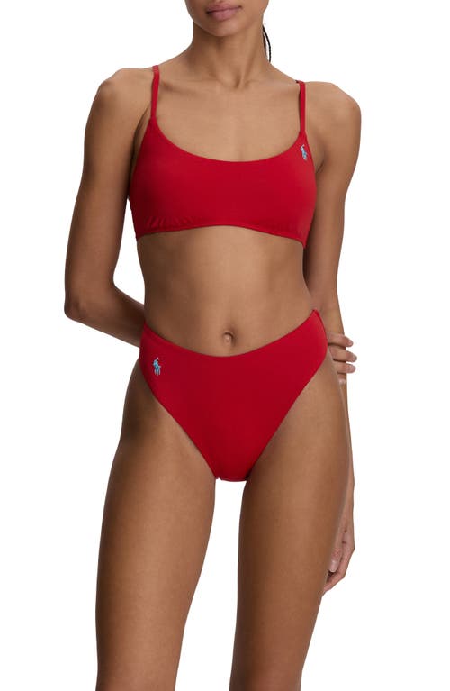 Polo Ralph Lauren Modern High Cut Bikini Bottoms In Red