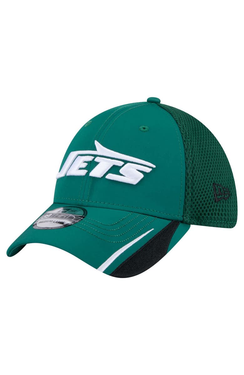 New Era Men's New Era Green New York Jets Game Day Linear 39THIRTY Flex Hat, Alternate, color, Green