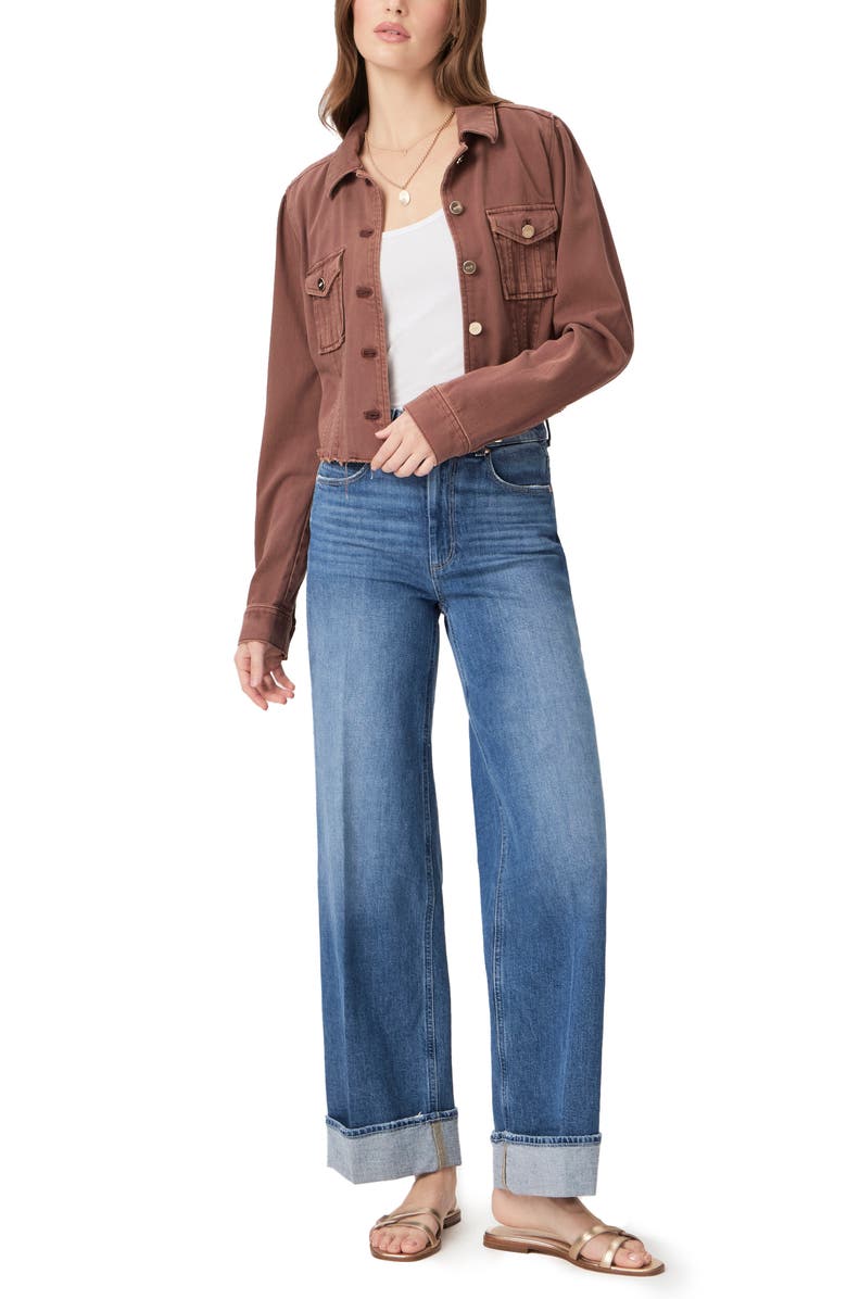 PAIGE Pacey Crop Denim Jacket, Alternate, color, 