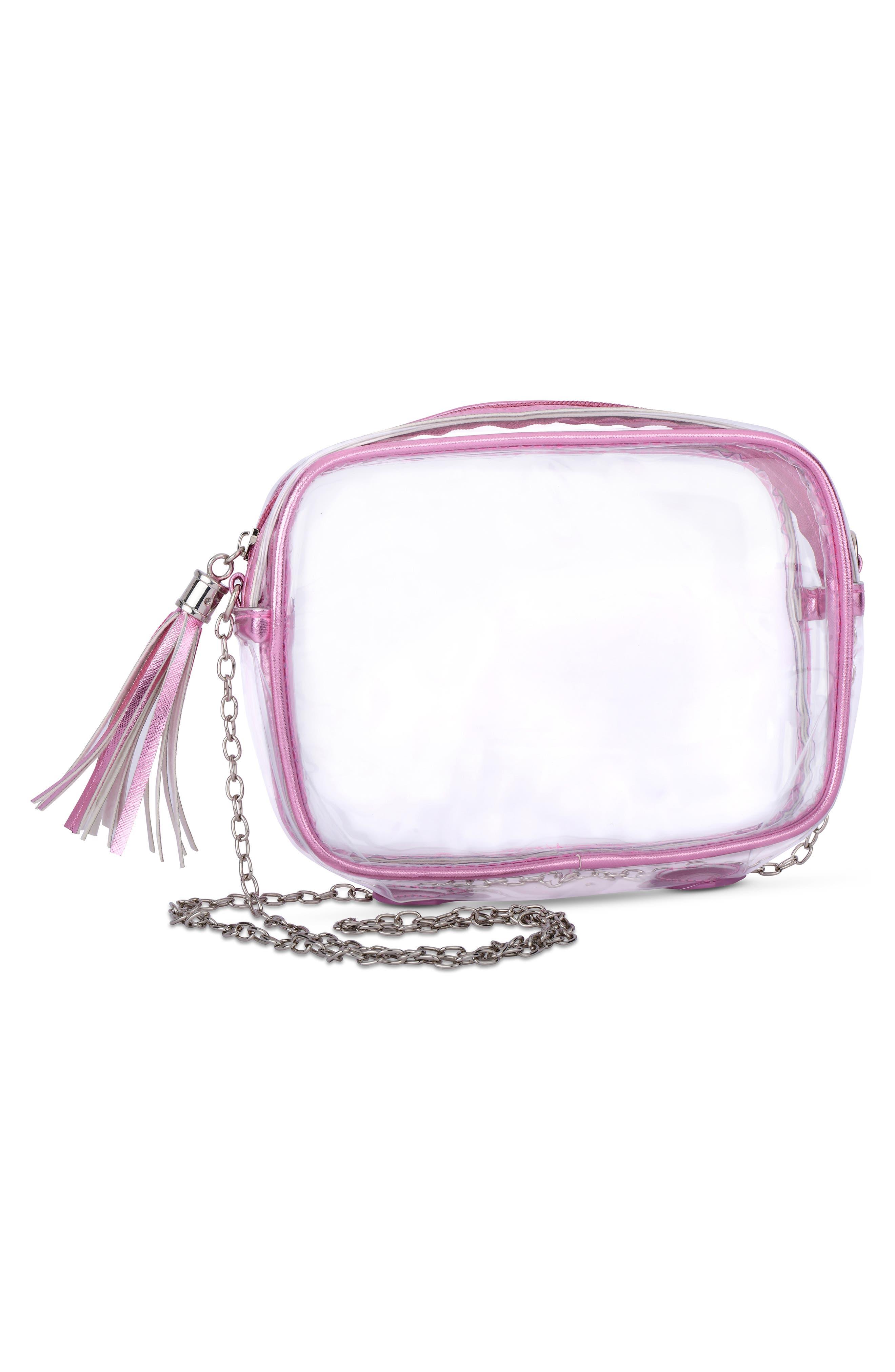 Iscream Kids' Tassel Clear Crossbody Bag, Alternate, color, Pink Multi