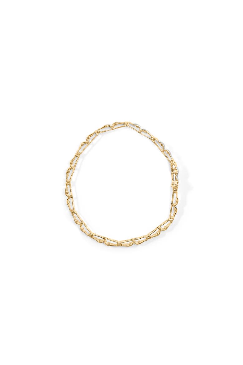 10k Yellow Gold 1.00 Cttw Baguette-Cut Channel Diamond Link Bracelet, Alternate, color, Yellow Gold