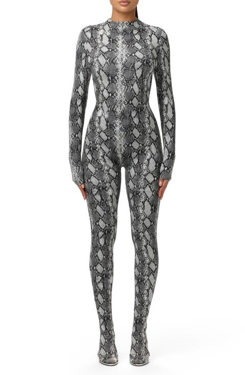 Animal Print Closed Toe Jumpsuit