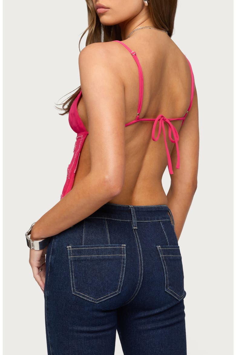 Kazi Beaded Open Back Camisole, Alternate, color, FUCHSIA