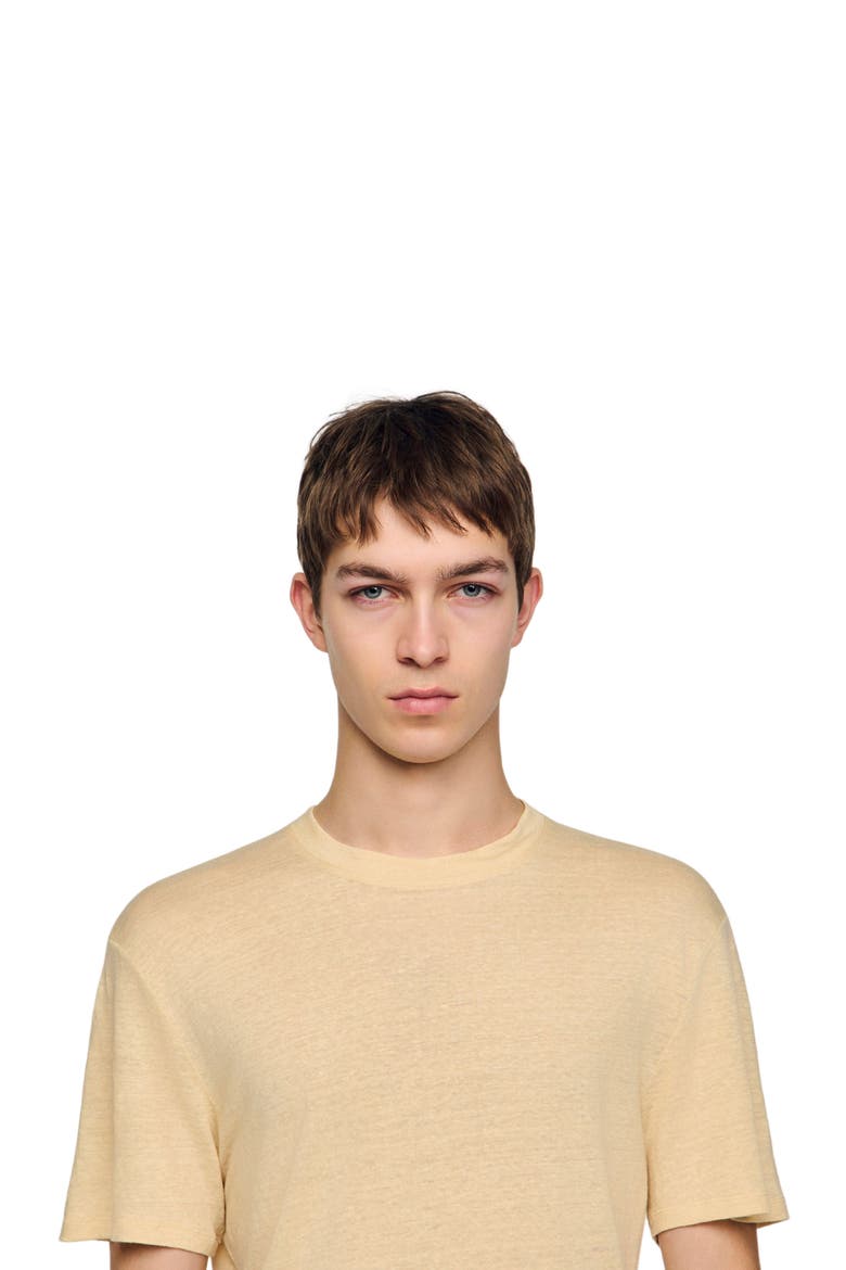 Certified linen T-shirt, Alternate, color, Butter cream