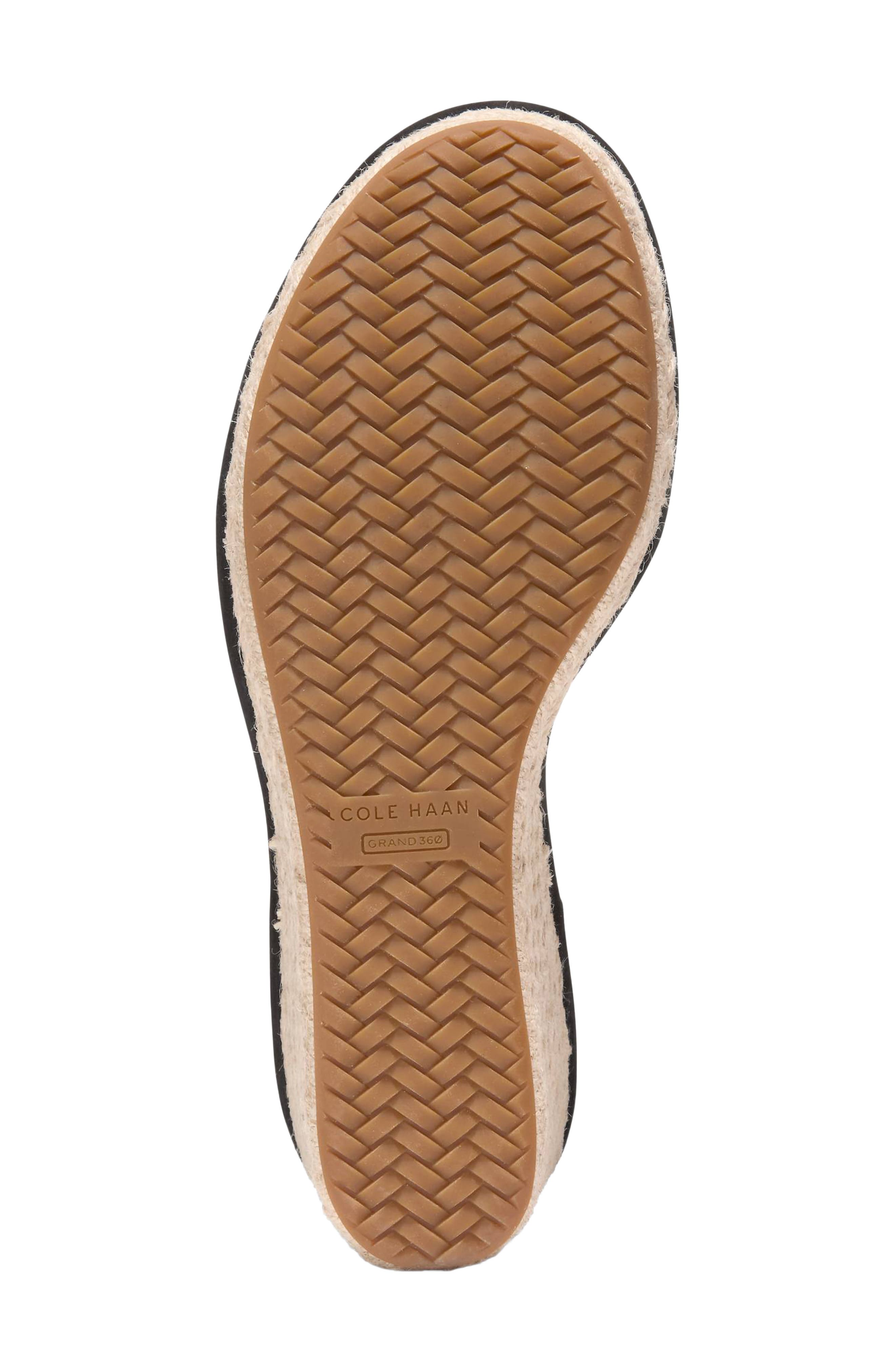 Cole Haan Asbury Cloudfeel Espadrille Wedge, Alternate, color, Black Suede / Natural Raffia