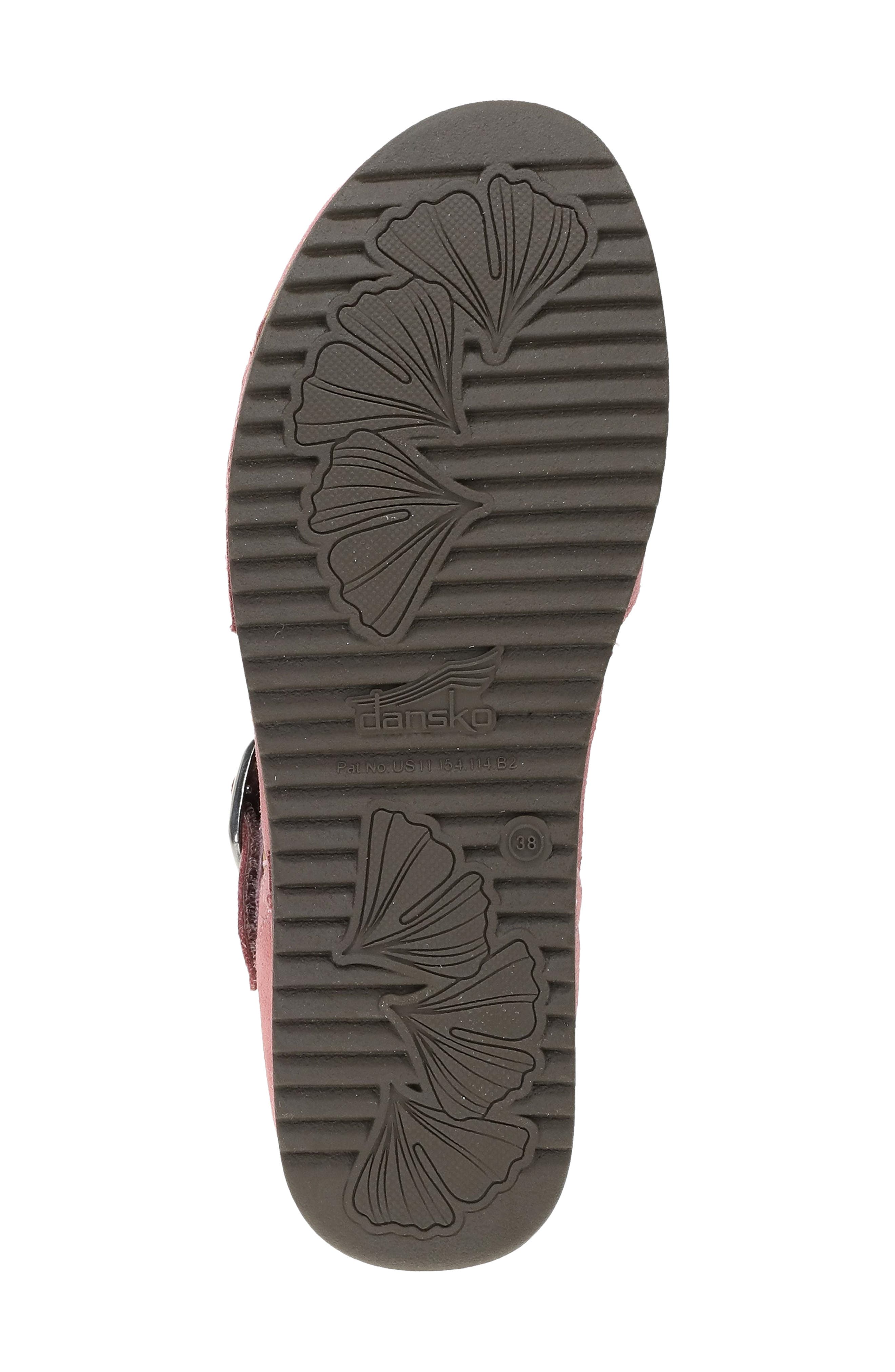 Mae Ankle Strap Platform Clog, Alternate, color, ASH ROSE EMBROIDERED SUEDE