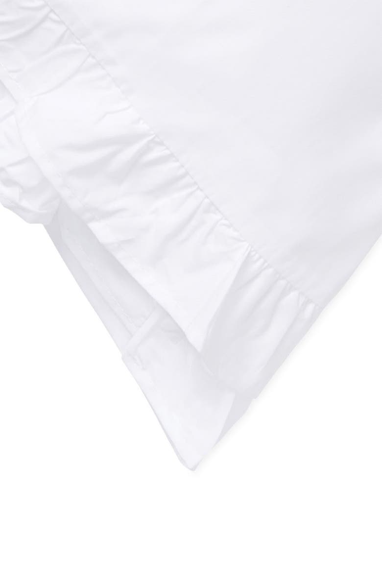 MELANGE HOME Percale Cotton Double Ruffle Sheet 2-Piece Set, Alternate, color, White