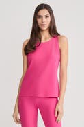 Ming Wang Stretch Deco Crepe Scoop Neck Tank