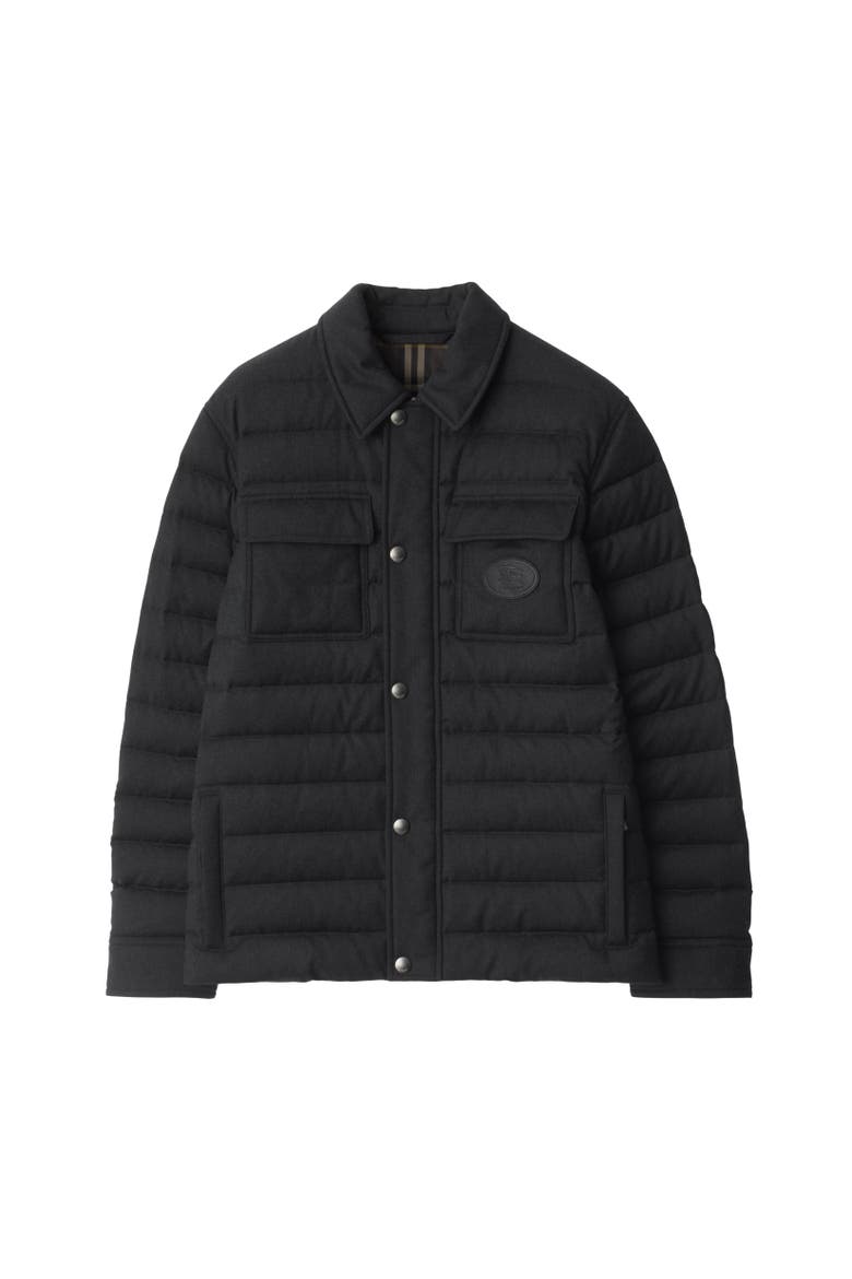 Wool Flannel Padded Overshirt, Alternate, color, Charcoal grey