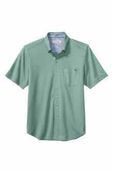 San Lucio Lotus Happy Hour IslandZone® Short Sleeve Cotton Blend Button-Up Shirt