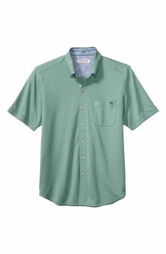 San Lucio Lotus Happy Hour IslandZone® Short Sleeve Cotton Blend Button-Up Shirt