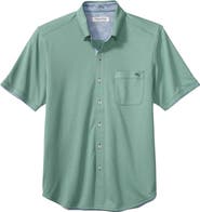 Tommy Bahama San Lucio Lotus Happy Hour IslandZone® Short Sleeve Cotton Blend Button-Up Shirt