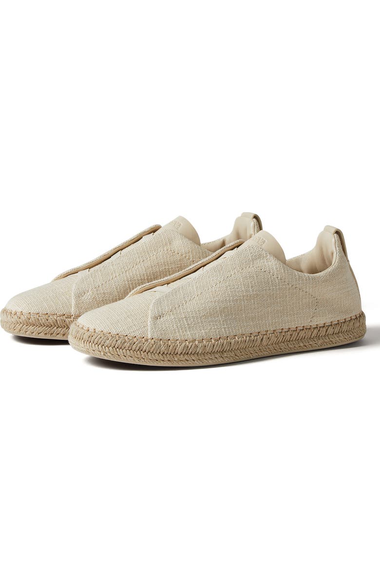 ZEGNA Linen & Leather Blend Triple Stitch<sup>™</sup> Espadrille, Main, color,