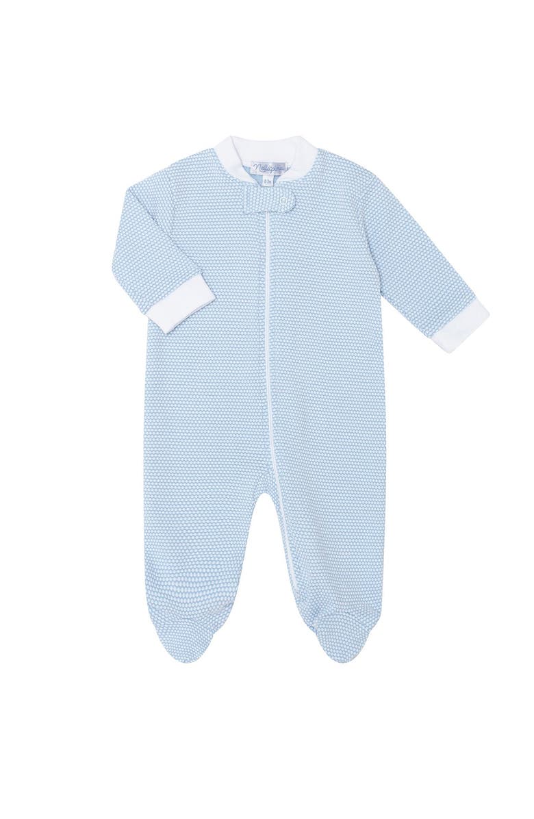 Nellapima Blue Bubble Zipper Footie - Baby, Main, color, Blue