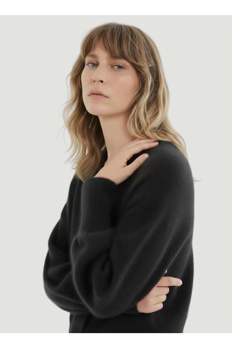Ultra Soft Knit Long Sleeve V-Neck Sweater, Alternate, color, NOIR