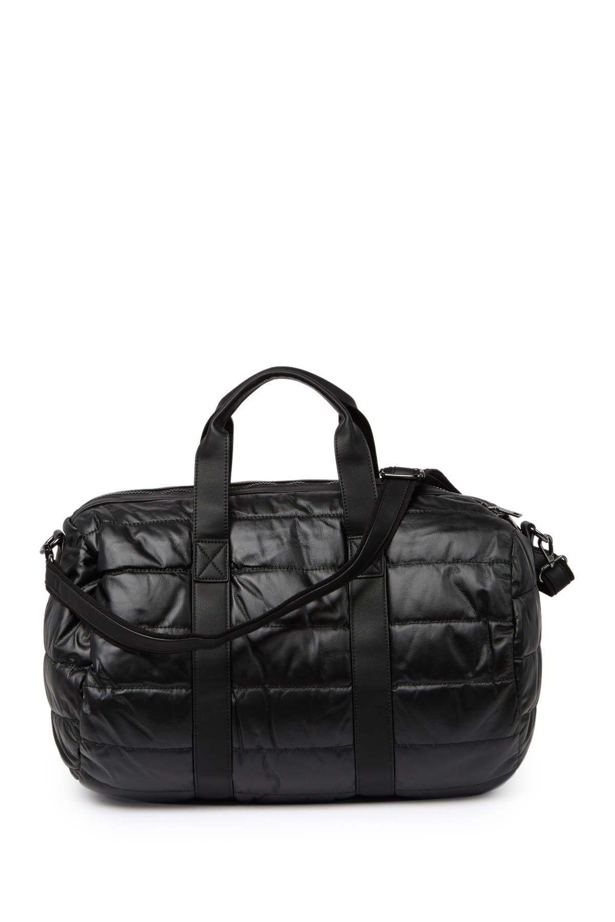 URBAN EXPRESSIONS HANDBAGS Metallic Quilted Puffer Duffle Bag, Alternate, color, 