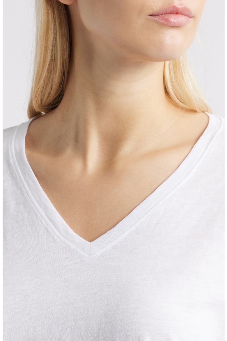 Easy Organic Cotton V-Neck T-Shirt, Alternate, color, WHITE