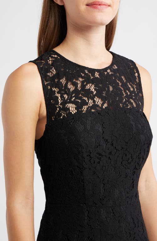 Anne Klein Sleeveless Tiered Ruffle Lace Midi Dress In Black