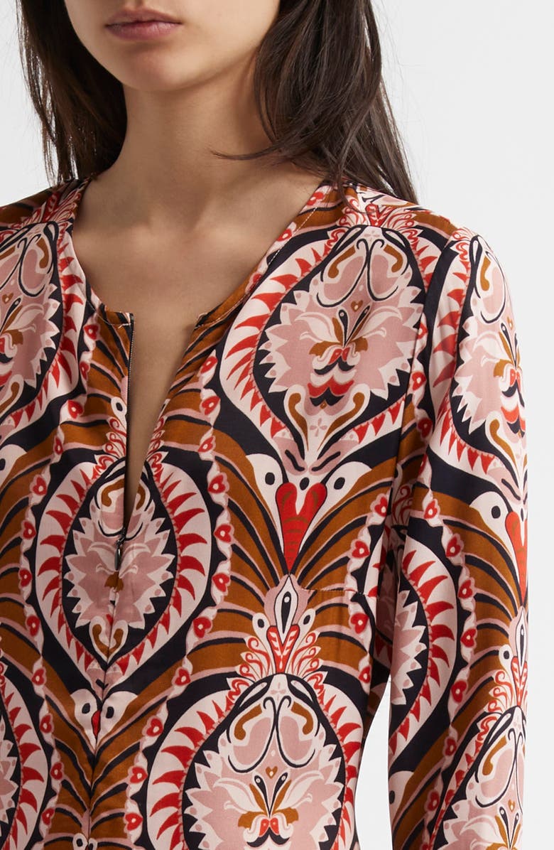 FARM Rio Pineapple Jewelry Long Sleeve Maxi Dress, Alternate, color, Pineapple Jewelry Mu