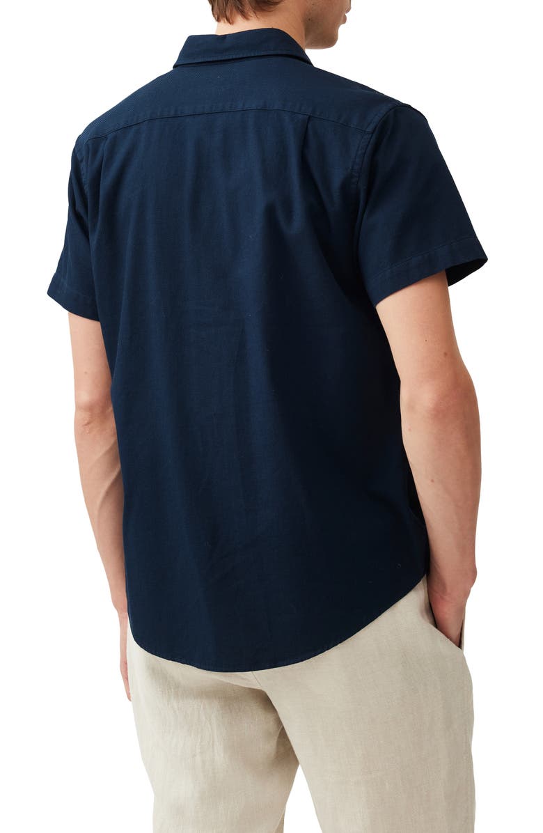 Rodd & Gunn Airtex Short Sleeve Cotton Button-Up Shirt, Alternate, color, Ink