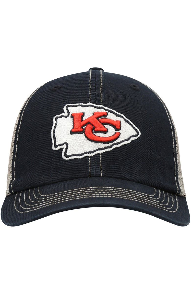 '47 Men's '47 Black/Natural Kansas City Chiefs Trawler Trucker Clean Up Snapback Hat, Alternate, color, Black