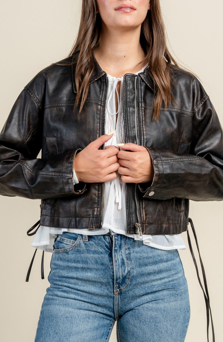 Beivy Moto Jacket, Alternate, color, Dark Coffee