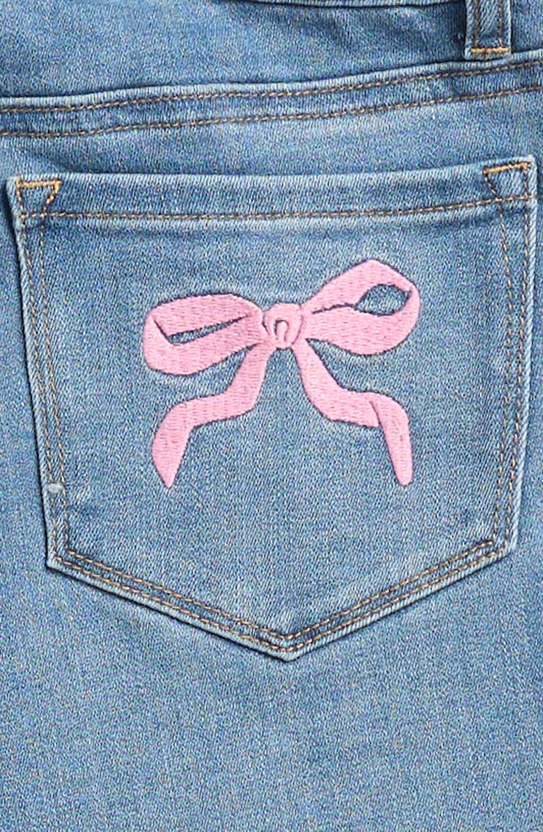 Tractr Kids' Bow Embroidered Wide Leg Jeans, Alternate, color, Blue