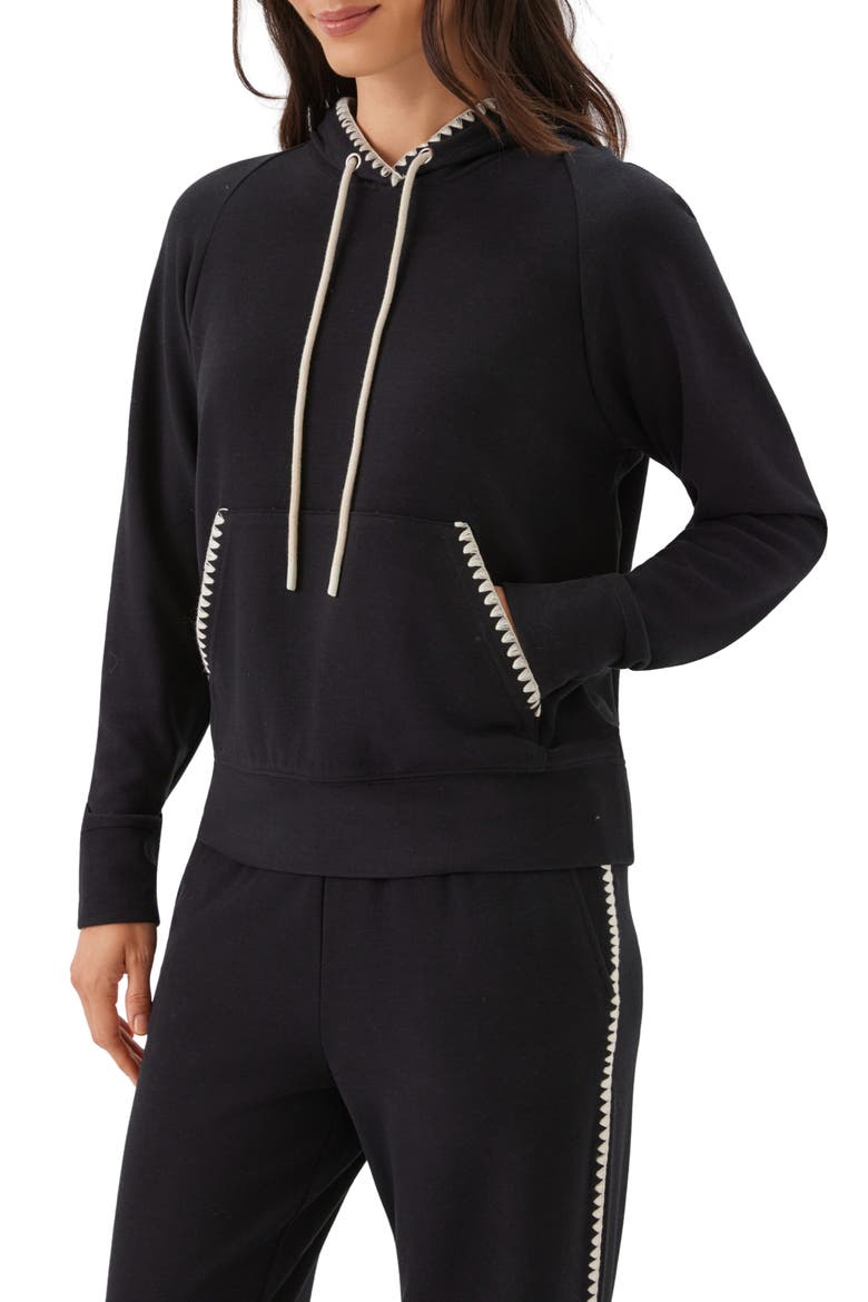 Edge Stitch Hoodie, Alternate, color, BLACK