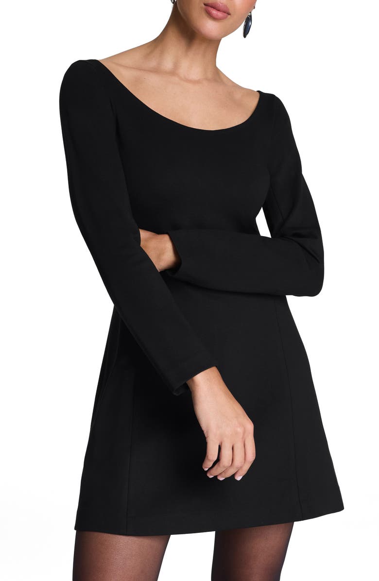 SPANX<sup>®</sup> Ponte Long Sleeve Minidress, Alternate, color, Classic Black