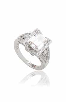 SUZY LEVIAN Asscher Cubic Zirconia Engagement Ring