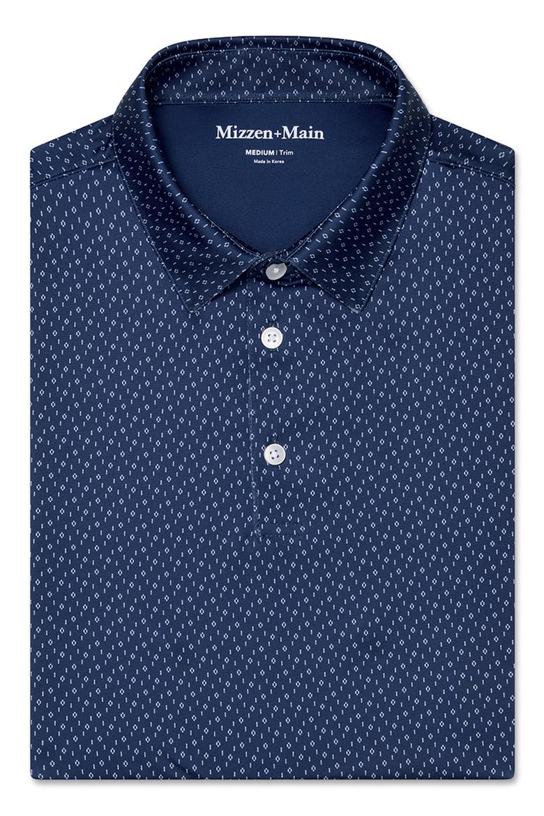 Versa Trim Fit Print Performance Golf Polo, Alternate, color, MIDNIGHT NAVY DOBBY DOT