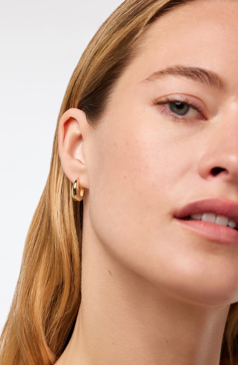 Ana Luisa Nate Teardrop Hoop Earrings, Alternate, color, Yellow Gold / Clear