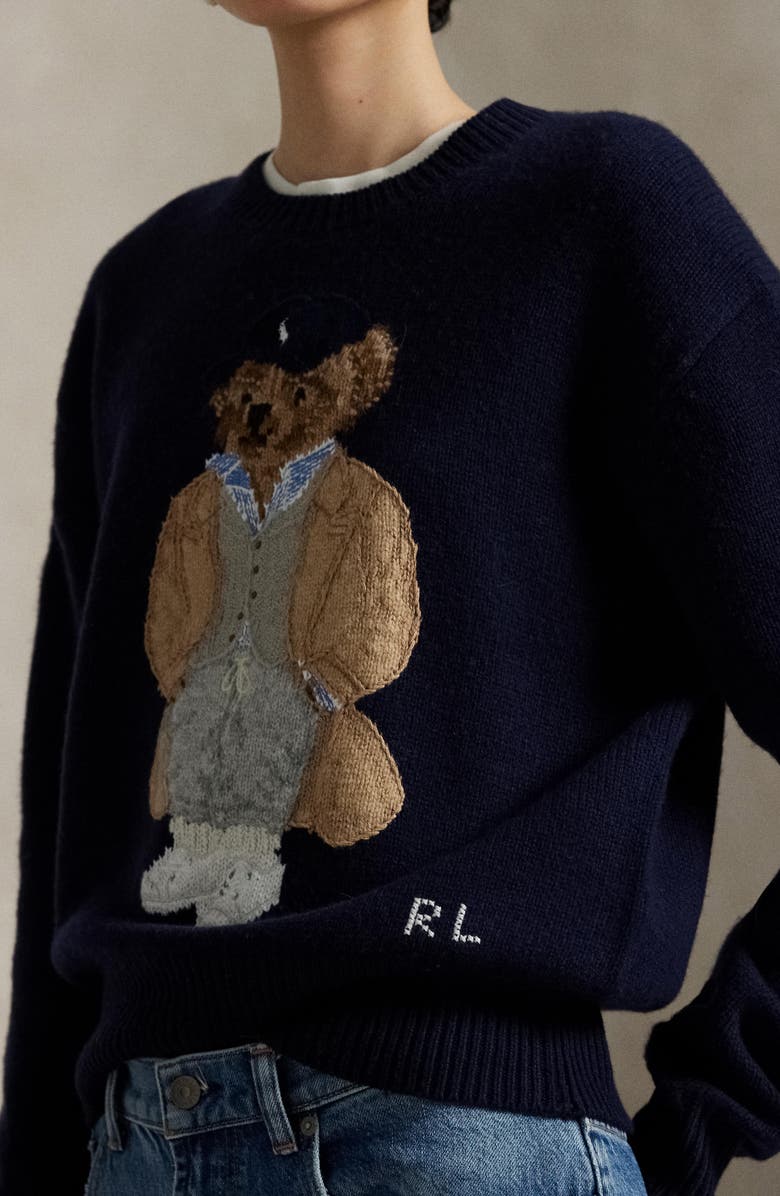 Polo Ralph Lauren Polo Bear Wool & Cashmere Crewneck Sweater, Alternate, color,