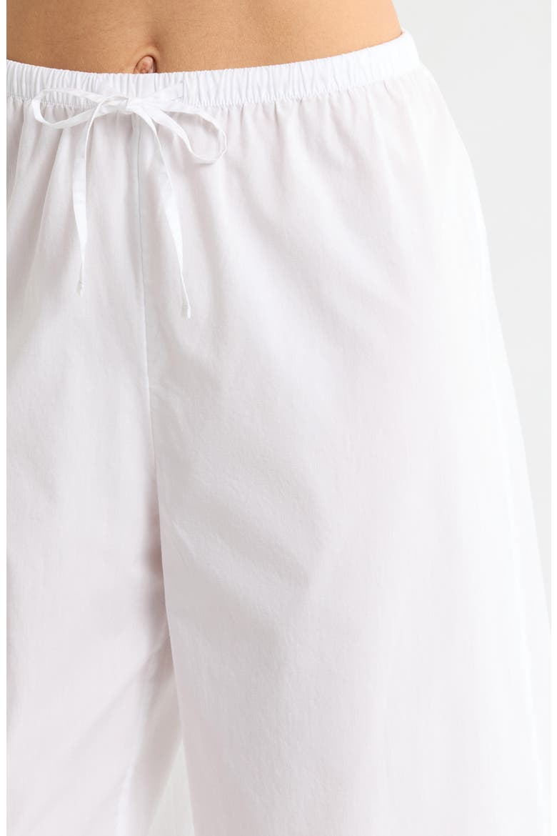 Lace Trim Cotton Poplin Pajamas, Alternate, color, WHITE