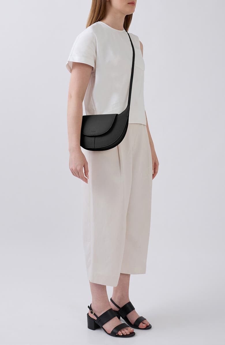 behno Nadia Leather Crossbody Bag, Alternate, color, Black