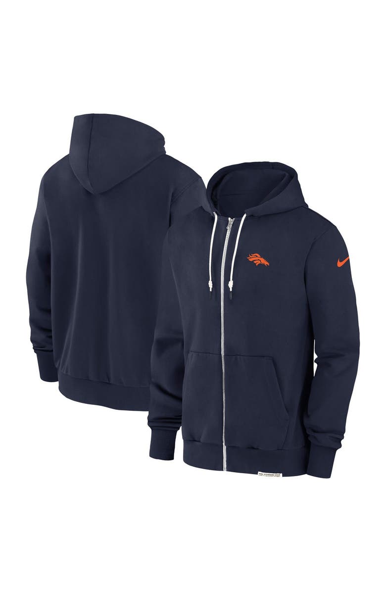 Nike Men's Nike Navy Denver Broncos Sideline Performance Full-Zip Hoodie Jacket, Main, color, 