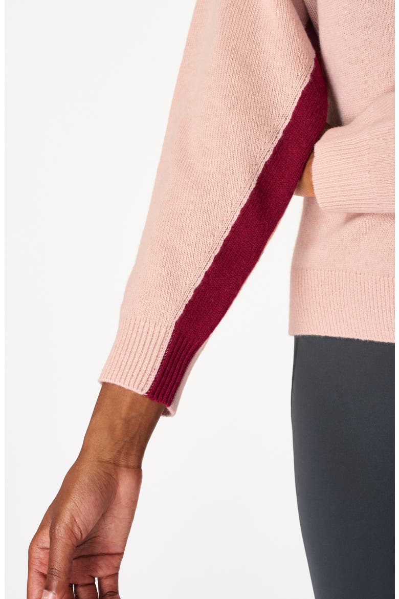 Recline Wool V-Neck Sweater, Alternate, color, FAWN PINK