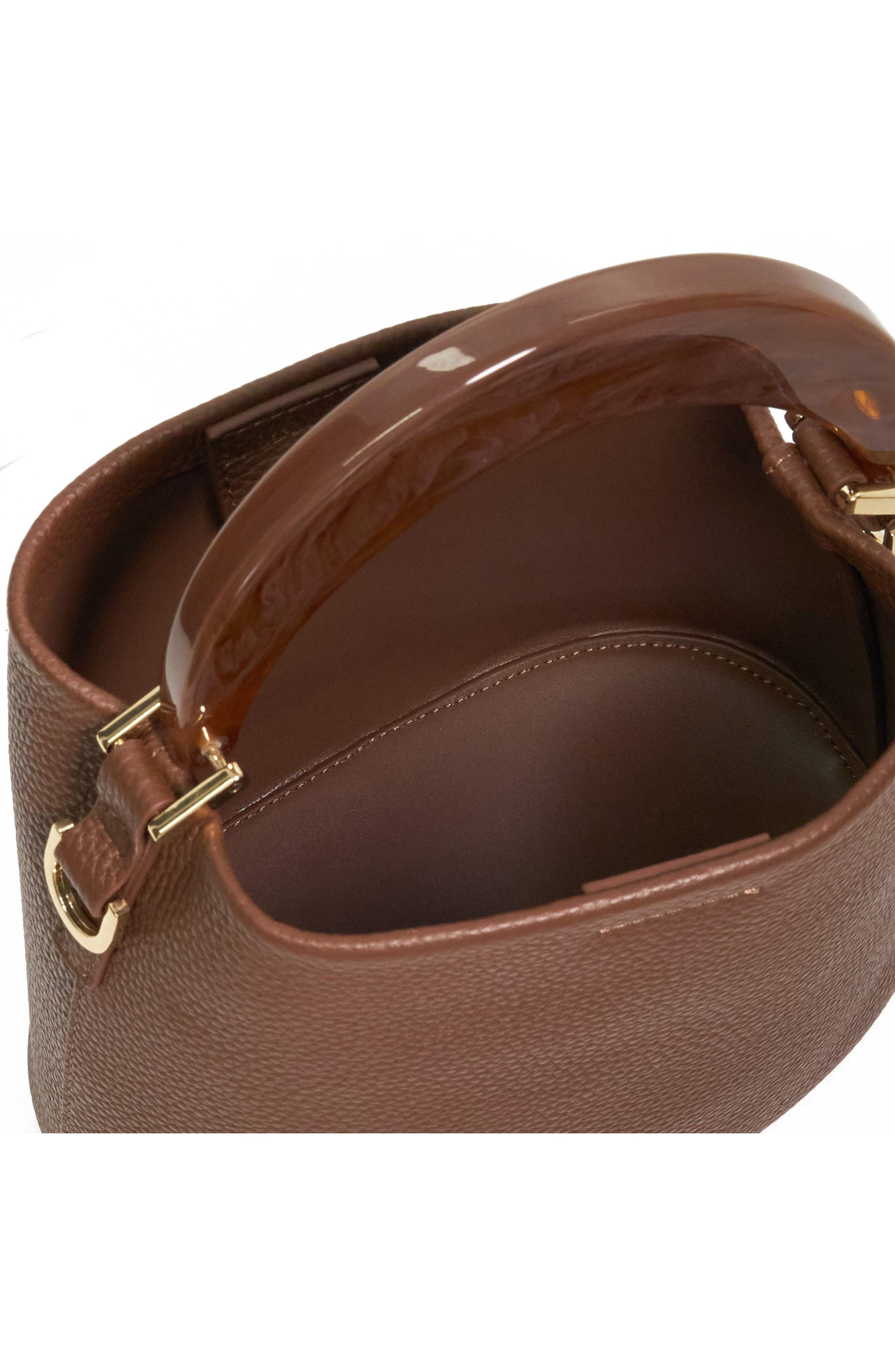 Dharla Leather Top Handle Bag, Alternate, color, BROWN