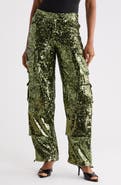 ALICE + OLIVIA Olympia Sequined Cargo Pants