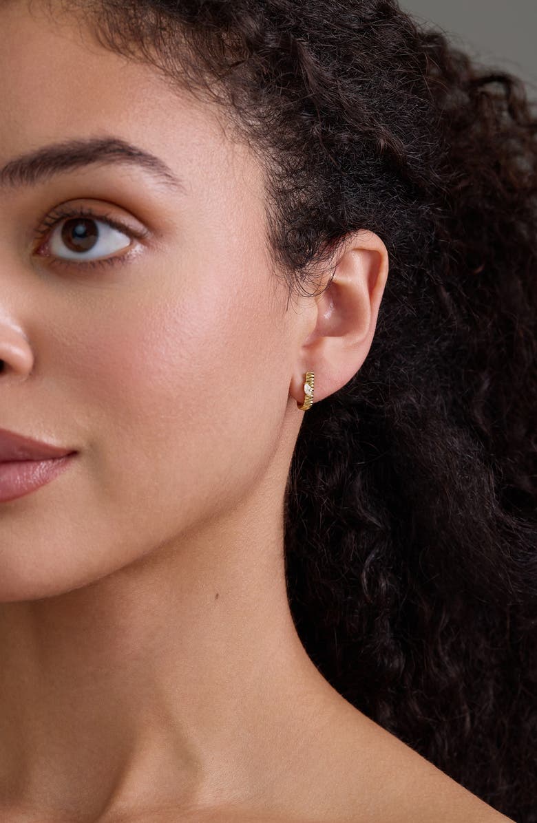 Bony Levy 18K Gold Cleo Diamond Hoop Earrings, 11mm, Alternate, color, 18Ky Gold