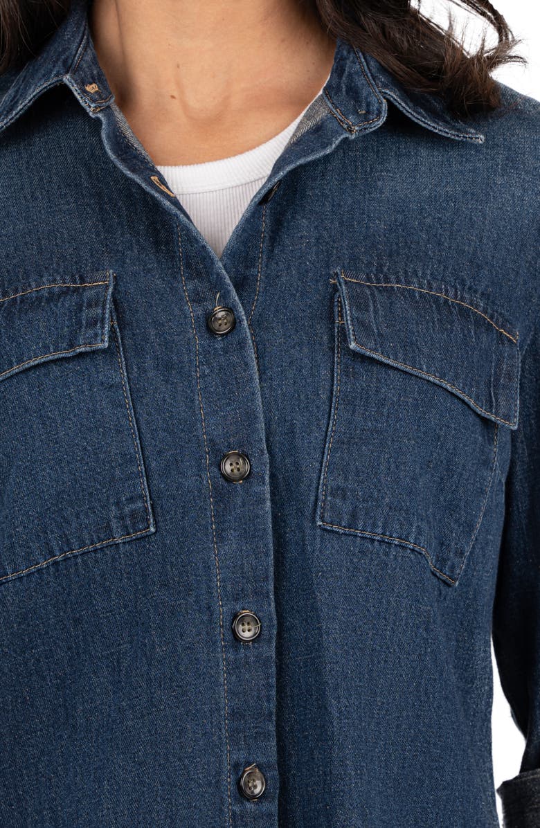 KUT from the Kloth Analeah Denim Button-Up Shirt, Alternate, color, 
