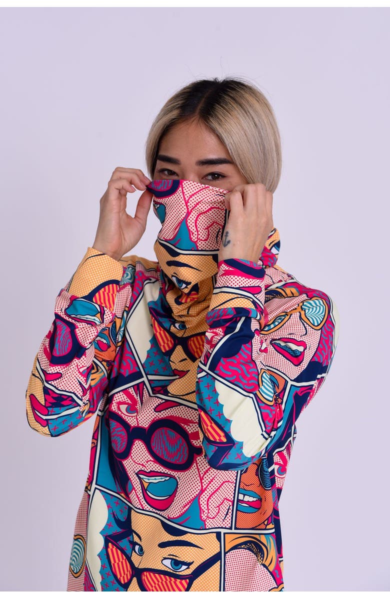 OOSC High Neck Baselayer Top - Comic Book Candy Women's, Main, color, Multi-Colour