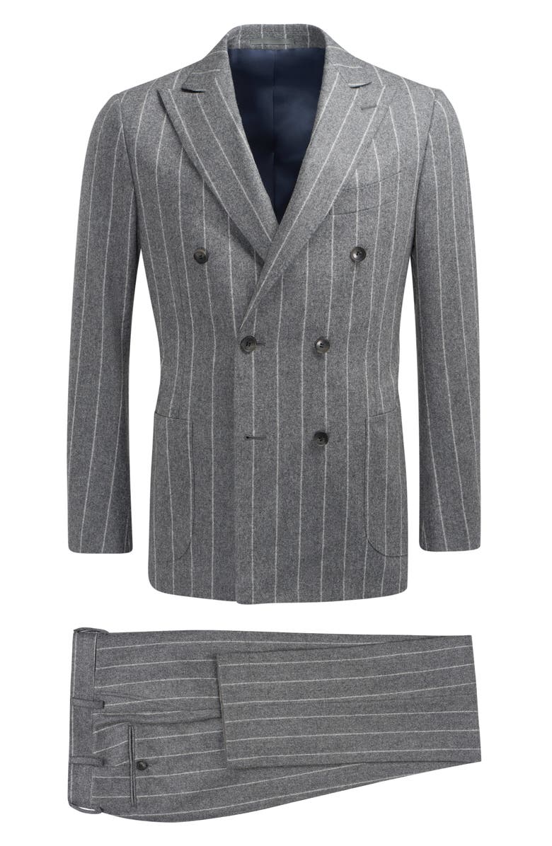 Suitsupply Havana Slim Fit Double Breasted Stripe Wool Suit, Alternate, color,