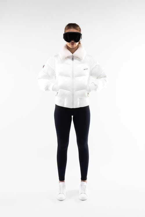 Malibu Ski Club Monogram Classic Bomber In White